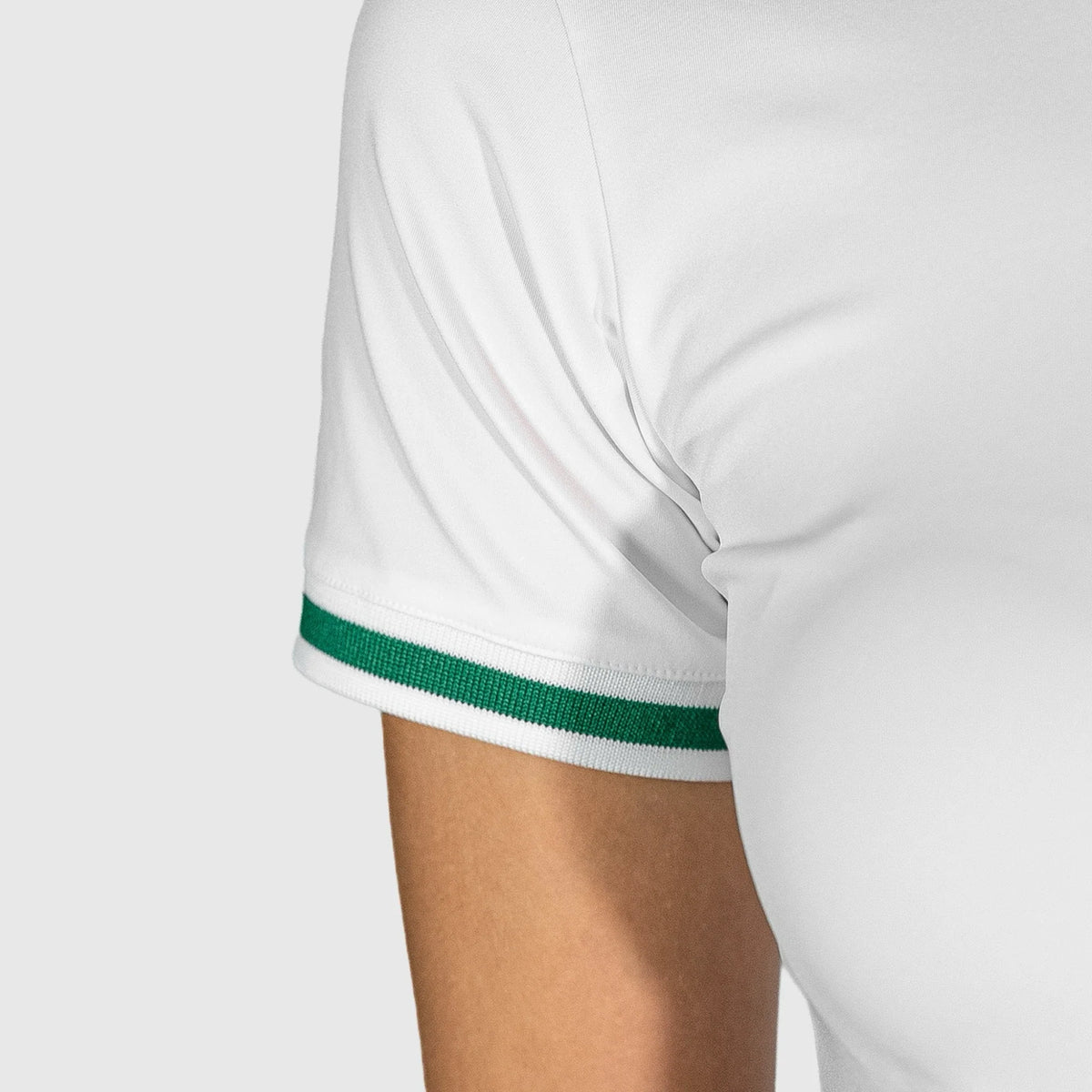 QUAD Court Padel Dress with green trim on a white background