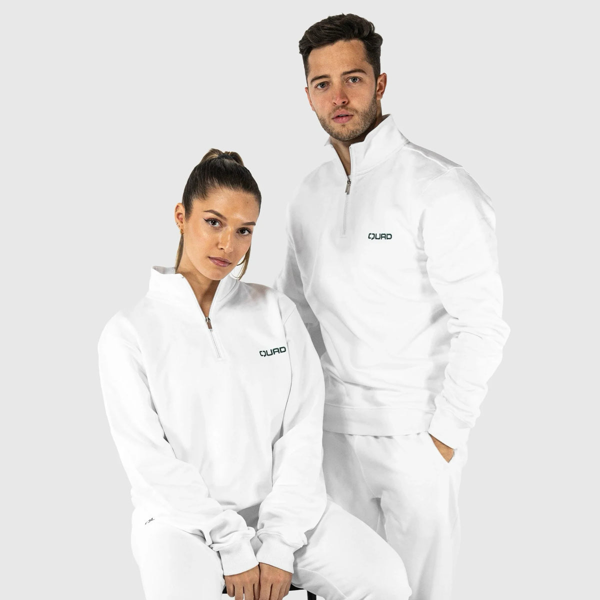 Half-Zip Hoodie White