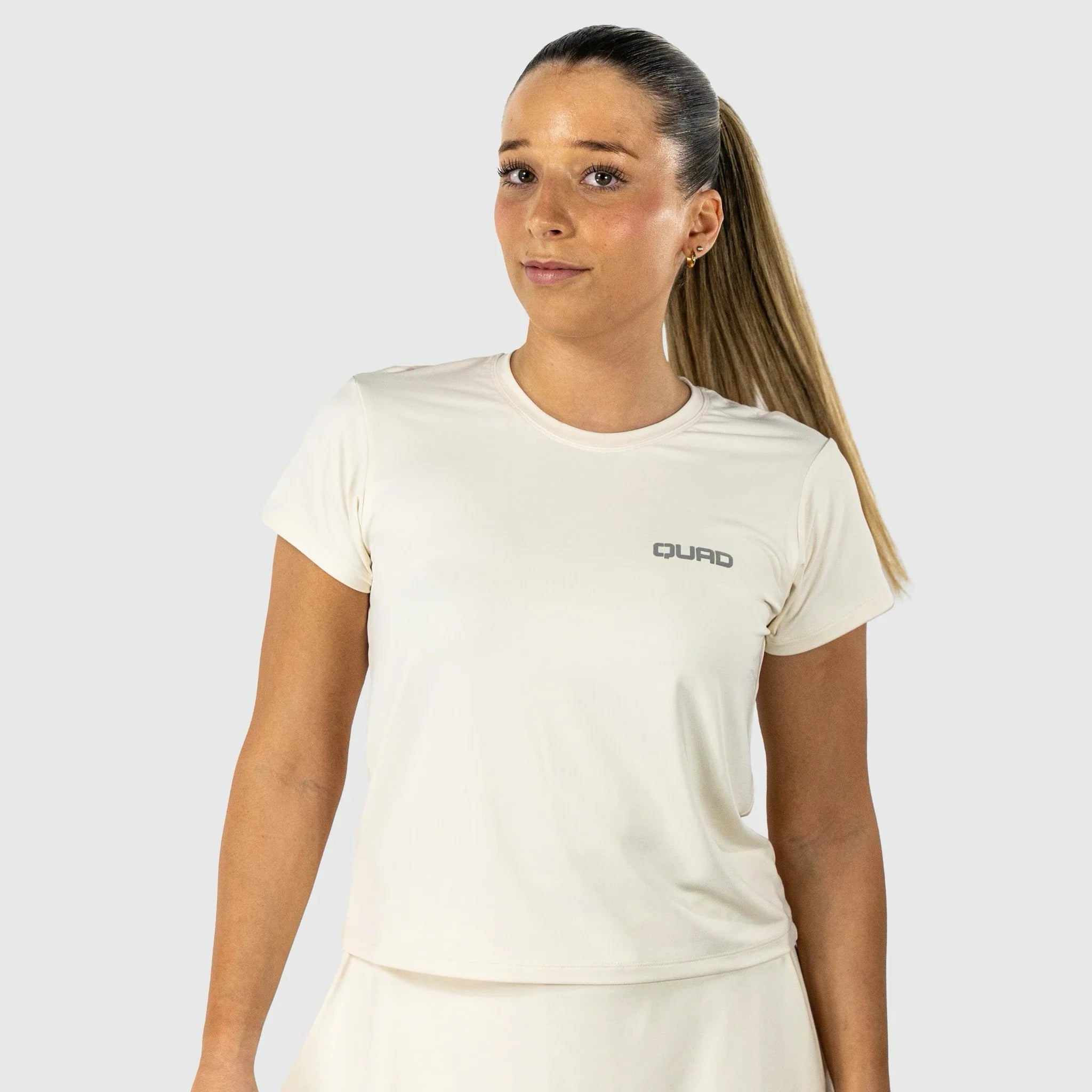 QUAD – Women's Padel/Pickleball T-Shirt Regular Off-white – QUAD partners