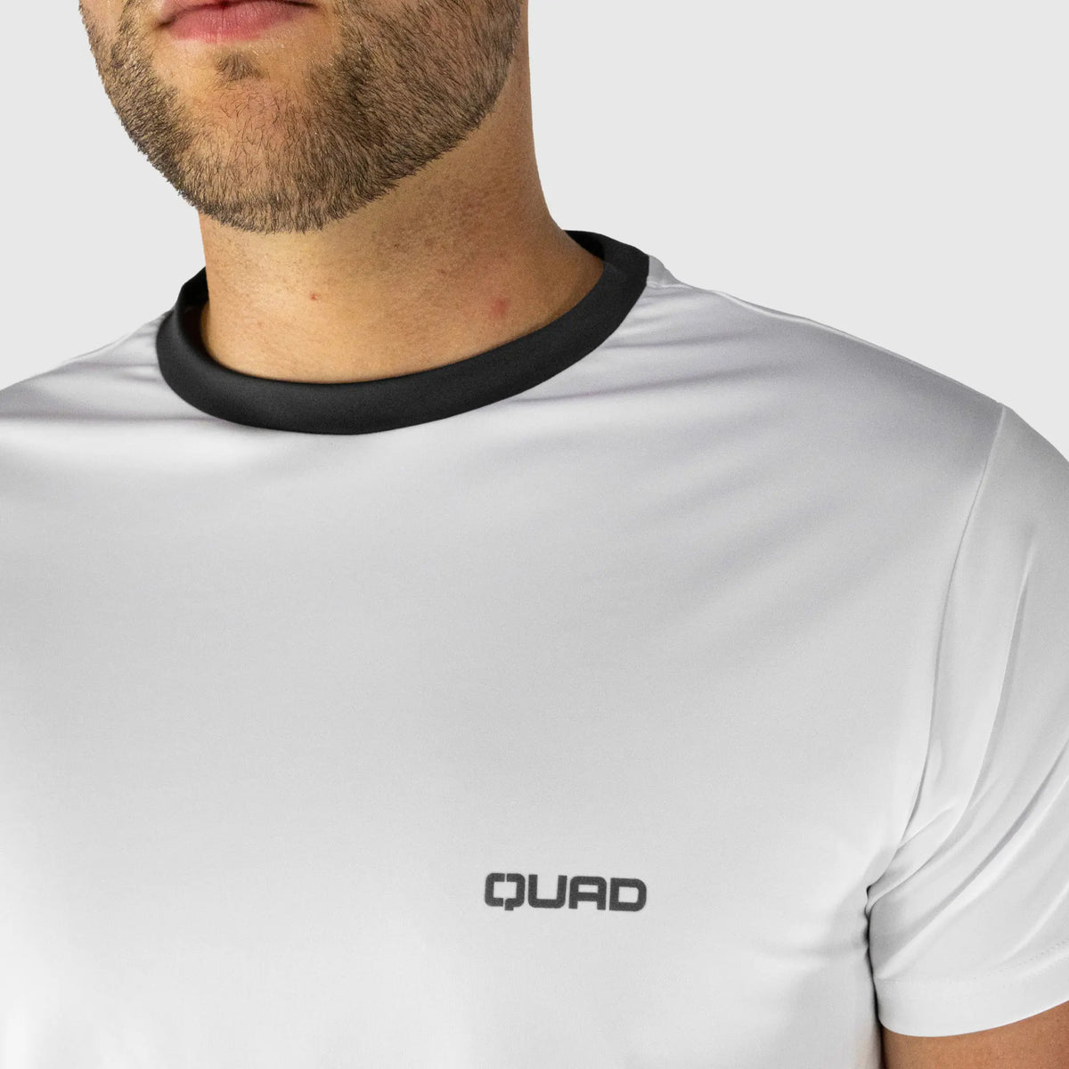 Club Pickleball T-Shirt White and Grey - fabric detail