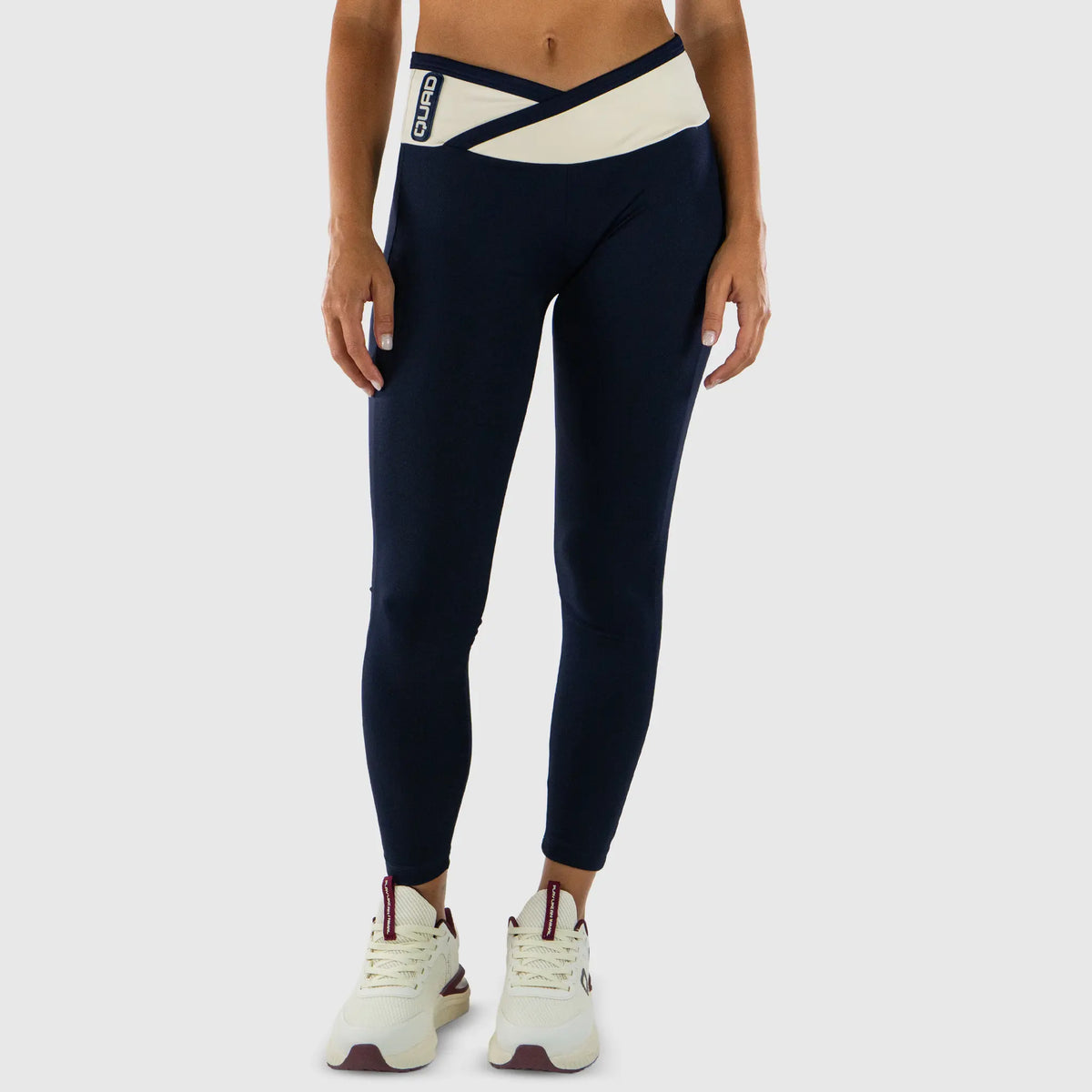 Clash Leggings Navy — Front View