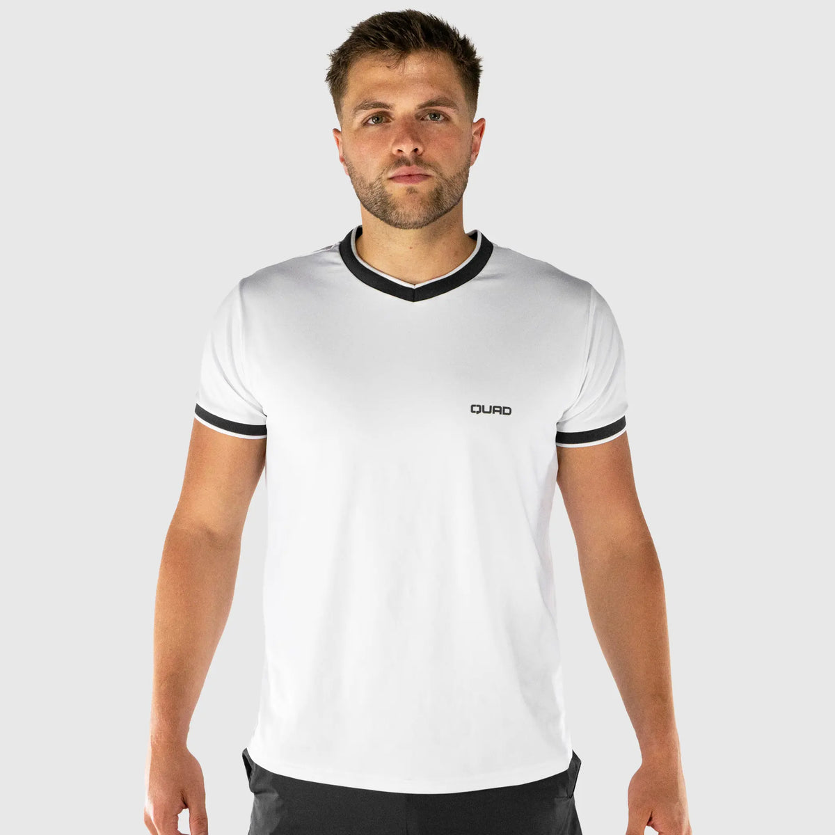 Serve Pickleball T-Shirt White and Grey - front view