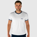 Serve Pickleball T-Shirt White and Navy - front view