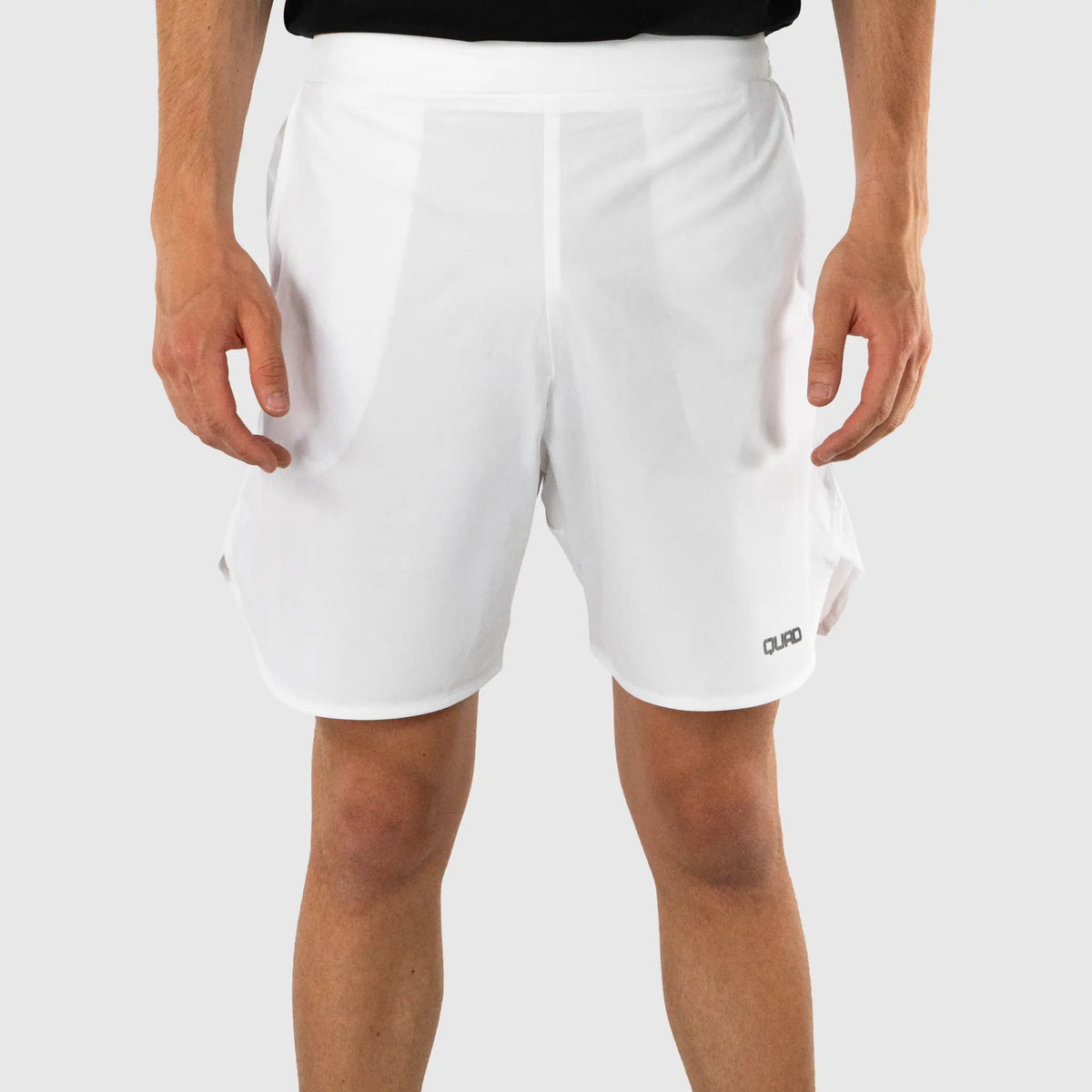Tour Pickleball Shorts White and Grey - front view