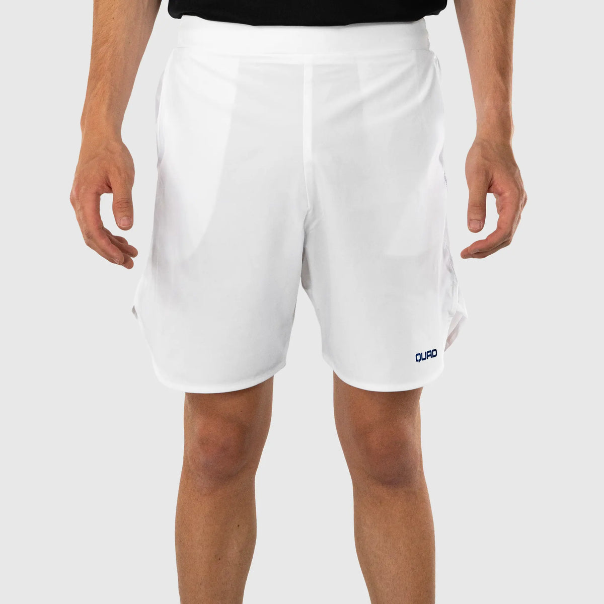 Tour Pickleball Shorts White and Navy - front view